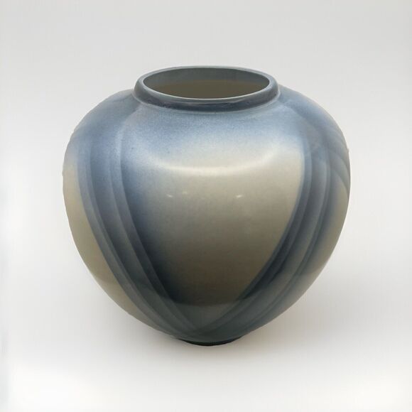 M. (Marilyn) Coplin Newberry Studio Art Blue Abstract Vase Pottery 1990 Signed - Picture 3 of 10